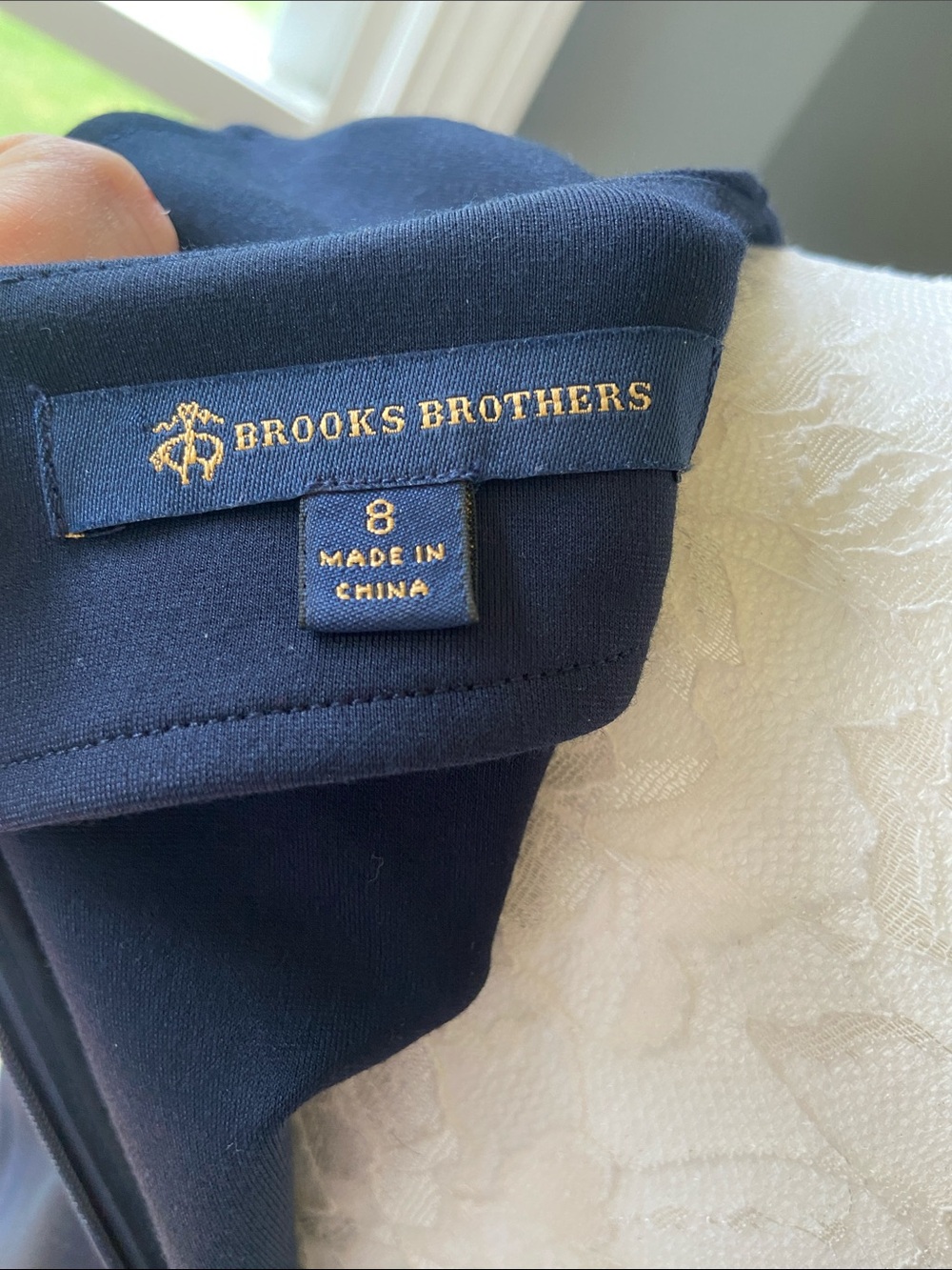 Brooks Brothers Navy Wrap-Front Midi Dress - Picture 7 of 7